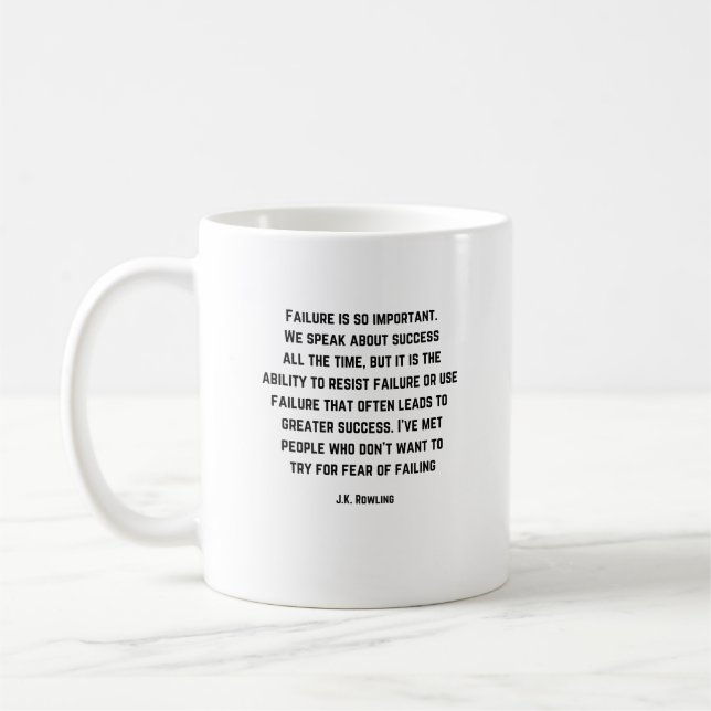 Caneca De Café Falha É Importante - Citação - J.K. Rowling (Esquerda)