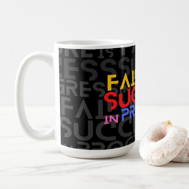 Caneca De Café Falha Na Cotação Motivacional Em Andamento (Com Donut)