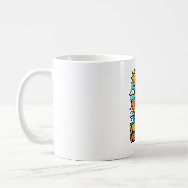 Caneca De Café Falha no Surf Wipeout Moai Chibi (Esquerda)