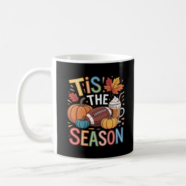 Caneca De Café Fall Football Autumn Pumpkin Coffee (Esquerda)