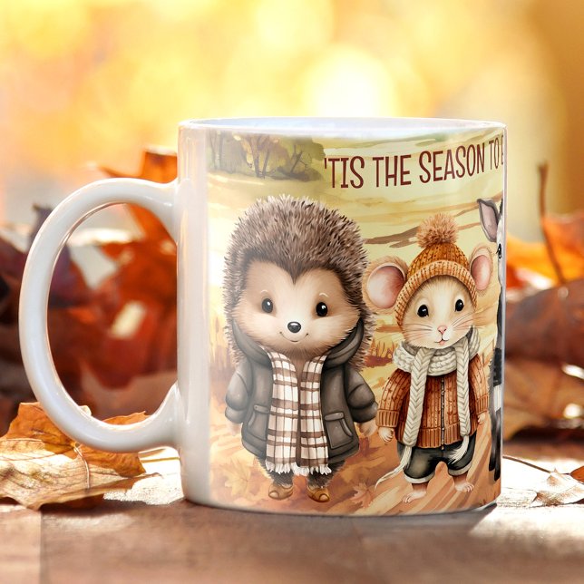 Caneca De Café Fall Friets Cute Animal Nome Coffee Mug (Fall Friends Cute Animals Name Coffee Mug)