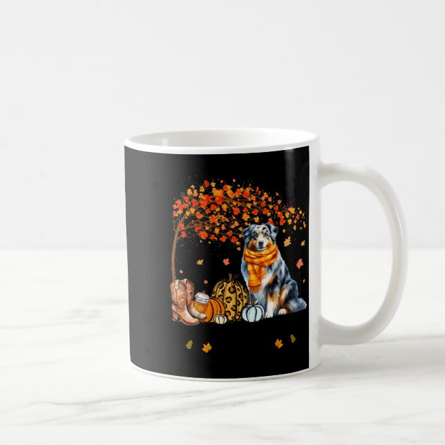 Caneca De Café Fall Maple Tree Print Dog Lover Happy Thanksgiving (Direita)
