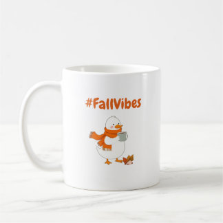 Caneca De Café Fall Vibes Mug - Cute Duck Coffee Design de outono