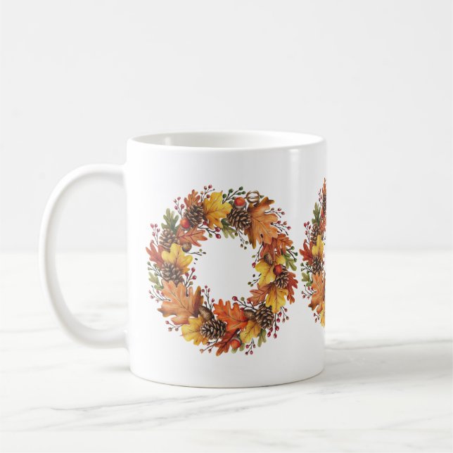 Caneca De Café Fall Wreath (Esquerda)