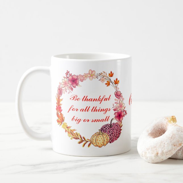 Caneca De Café Fall Wreath Cote (Com Donut)