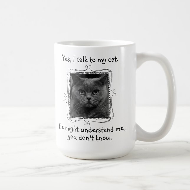 Caneca De Café Falo com o meu gato | Funny Personalizável (Direita)