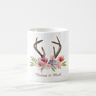 Caneca De Café Falso Bois dos Wildflowers dos Antlers dos cervos