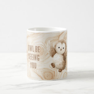 Caneca De Café Falso Olho de Madeira de Coruja Vai Ver Você