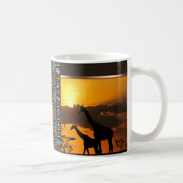 Caneca De Café Família 2 do girafa (Direita)