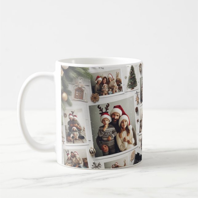 Caneca De Café Família, alegria e torta de Natal/café (Esquerda)