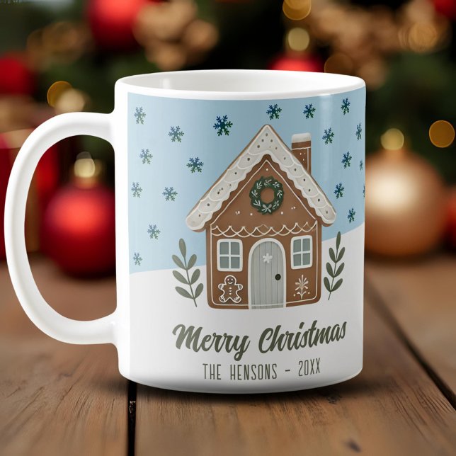 Caneca De Café Família Boho Cookie House Snowflakes (Criador carregado)