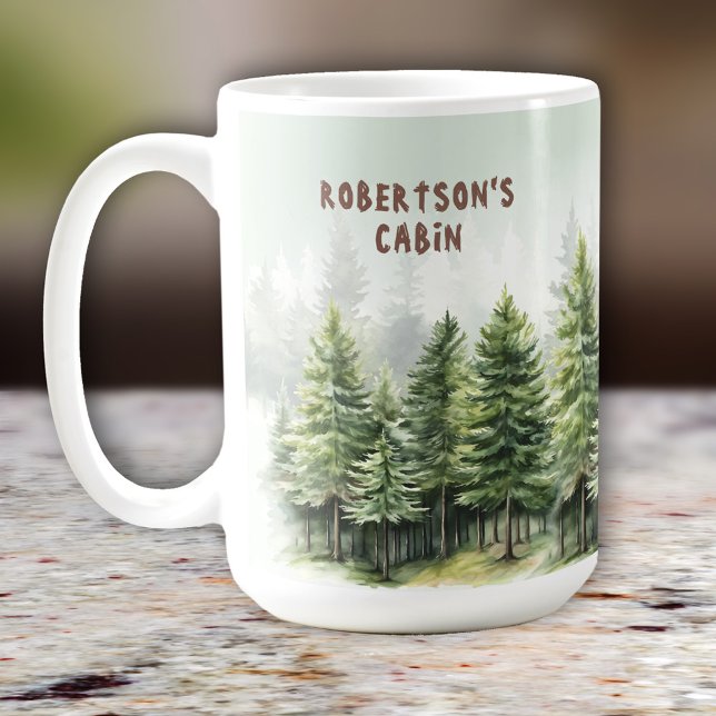 Caneca De Café Família Cabina Pinewood Forest Green Large (Family Cabin Pinewood Forest Green Large Coffee Mug)