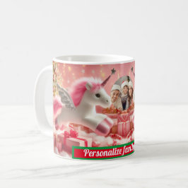 Caneca De Café Família chritmas unicórnio rosa