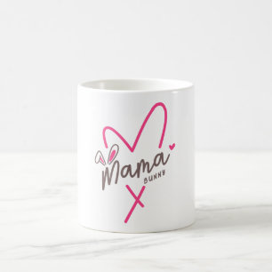 Caneca De Café Família Combinando Mamãe Bunny de Páscoa