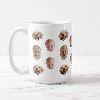 Caneca De Café Família Cute Personalizada Face 3 Fotografias Mug