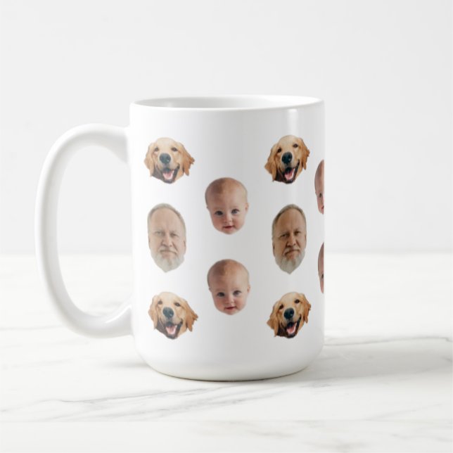 Caneca De Café Família Cute Personalizada Face 3 Fotografias Mug (Esquerda)