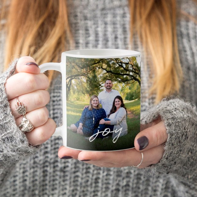 Caneca De Café Família de Alegria Personalizada 2 Foto 2 lados Na (Criador carregado)