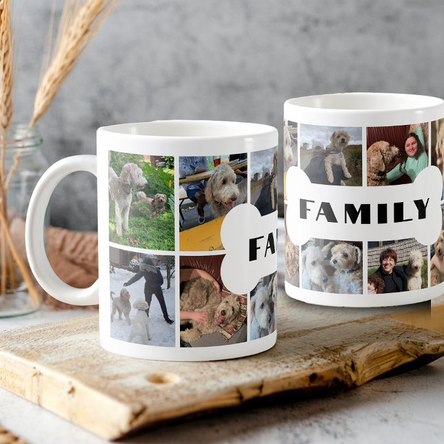 Caneca De Café Família de Cachorros de Colagem de Fotos (Criador carregado)