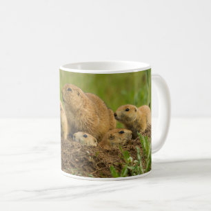 Caneca De Café Família de Cães da Pradaria na Toca