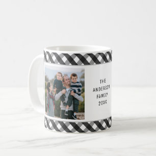 Caneca De Café Família de Colagem de Fotos de Verificação Simples