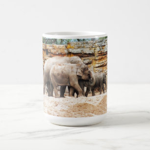 Caneca De Café Família de elefantes indianos