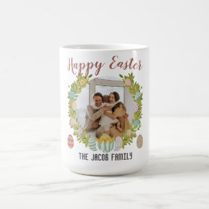 Caneca De Café Família de felzs pascoa, família feliz, uma foto