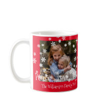 Família de Flocos de Neve Brancos de Foto Vermelha