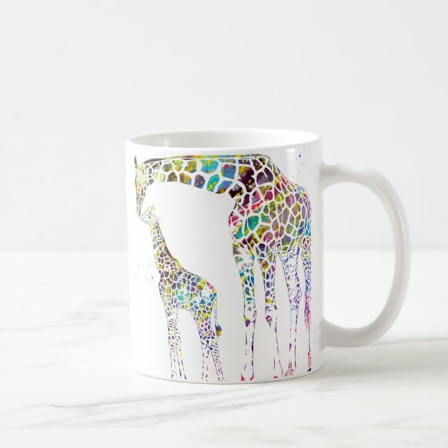 Caneca De Café Família de girafas (Direita)