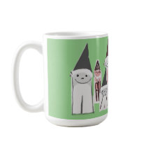 Caneca de Café Família de Gnomo Caprichosa Verde 4
