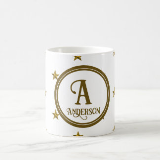 Caneca De Café Família de padrões estrelados de estrelas do Ouro