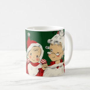 Caneca De Café Família de Papai Noel Retro Meados do Século – Kit