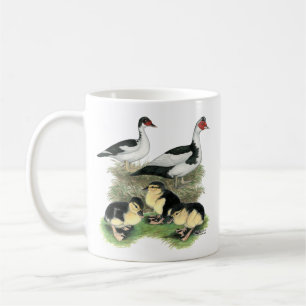Caneca De Café Família de Patos de Peito Preto Muscovy