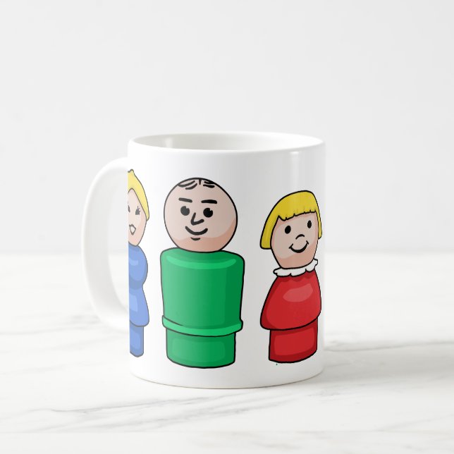 Caneca De Café Família de Pessoas redondas (Frente Esquerda)