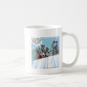 Caneca De Café Família de Vaca Esquiando na Neve Divertido