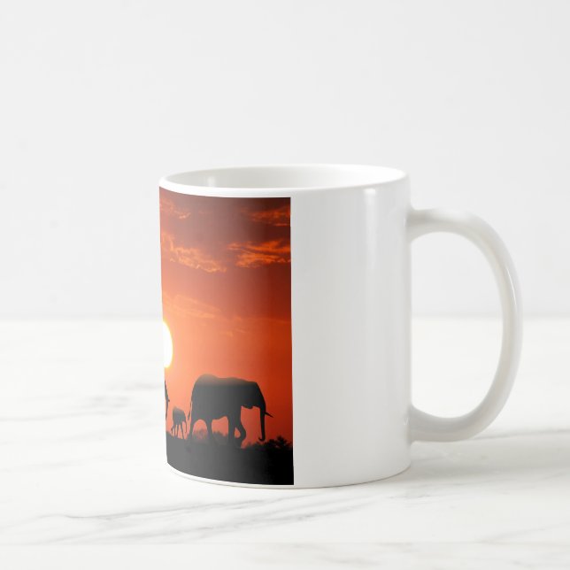 Caneca De Café Família do elefante (Direita)