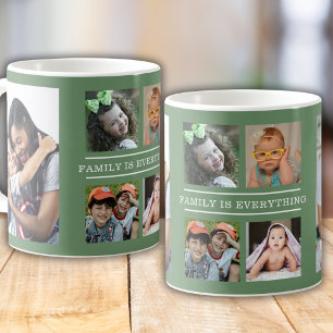 Caneca De Café Família É Tudo Citado 6 Fotografias Collage Verde