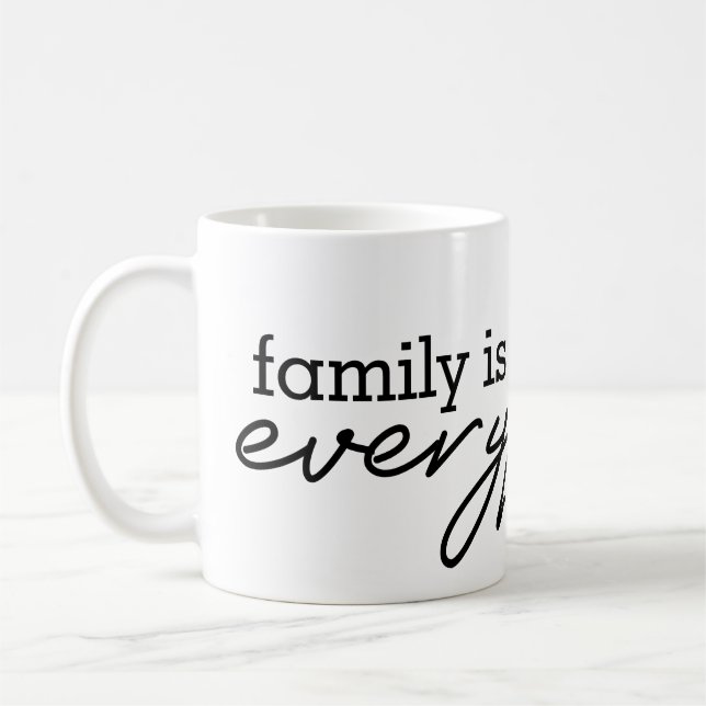 Caneca De Café Família é tudo - Design de família mais sentida (Esquerda)