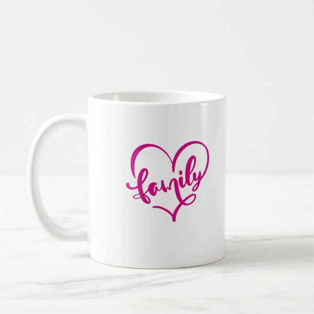 Caneca De Café Família em rosa (Esquerda)