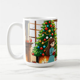 Caneca De Café Família em torno da lareira no Natal - Mug