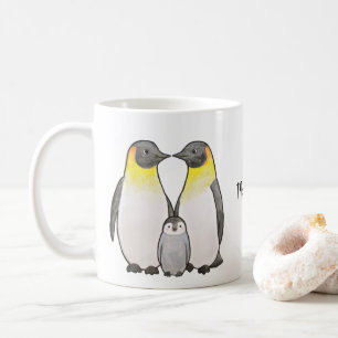 Caneca De Café Família Imperador Pinguim Pinguins pinguins cúpu