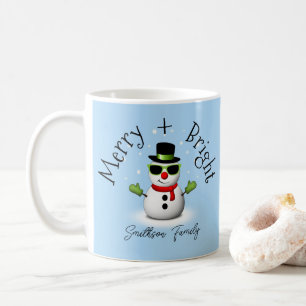 Caneca De Café Família Personalizada legal de Natal Bright Feliz