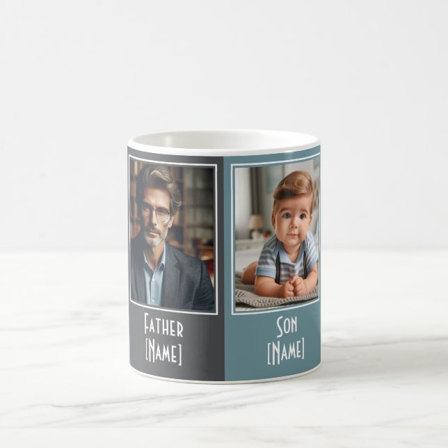 Caneca De Café Família Personalizada Quatro Fotografias Colagem A (Centro)