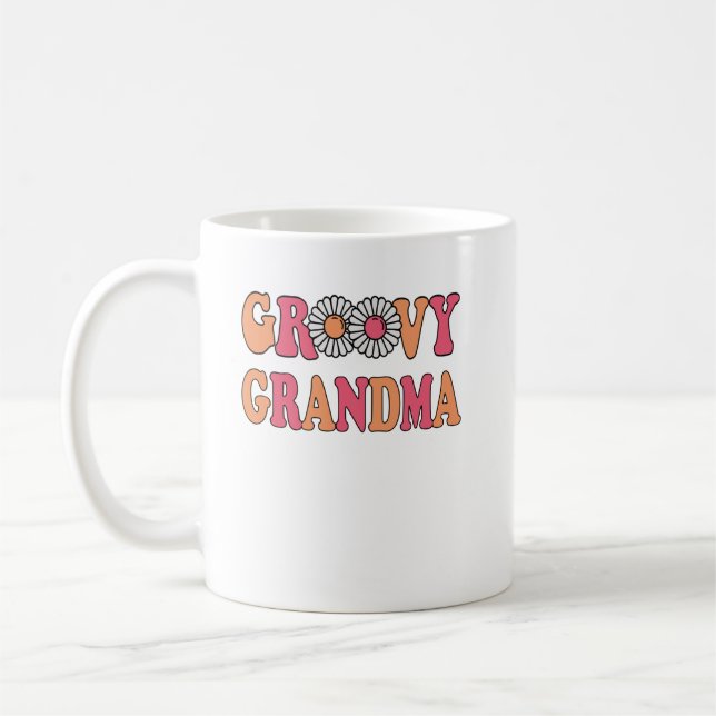 Caneca De Café Família Retro Groovy Vovó Correspondente (Esquerda)