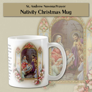 Caneca De Café Família santamente do Novena do advento do Natal