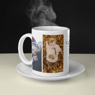 Caneca De Café Família Simples Colagem Moderno Amor Vovó Mamãe
