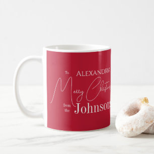 Caneca De Café Família Vermelha Personalizada de Natal