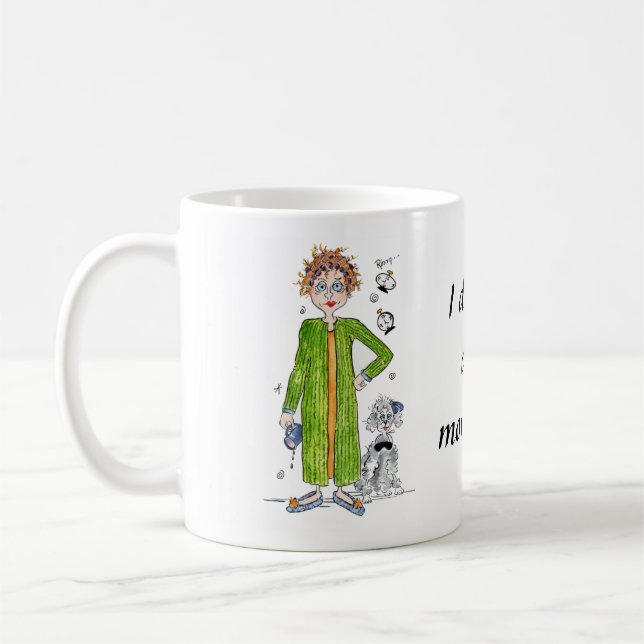 Caneca De Café Familiar dizendo que não faço caricatura de manhãs (Esquerda)