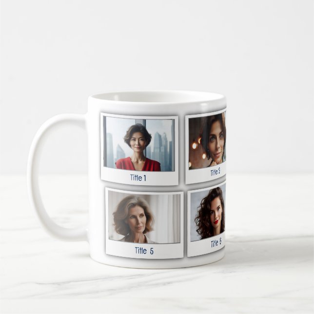 Caneca De Café Famílias Personalizadas Oito Fotografias (Esquerda)