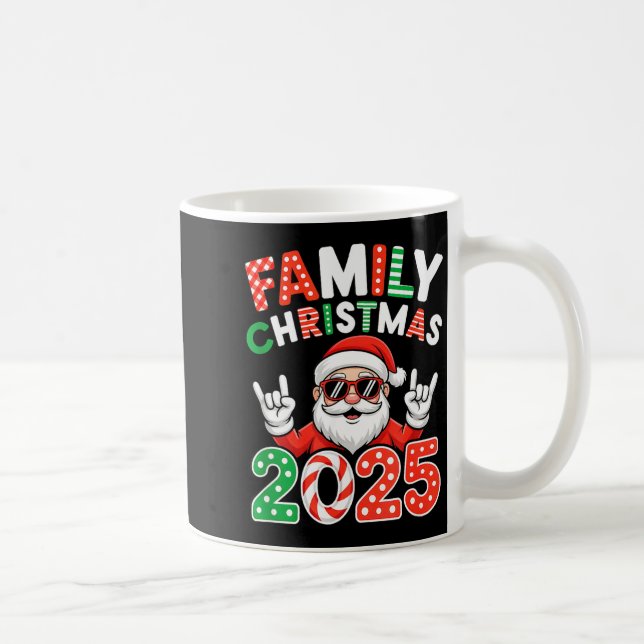 Caneca De Café Family Christmas 2025 Rocker Santa Sungles Matchin (Direita)
