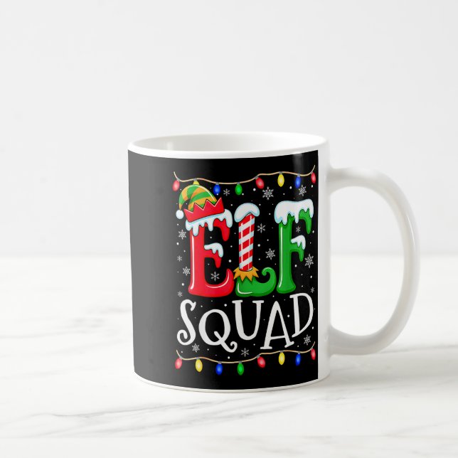 Caneca De Café Family Christmas Matching Pajamas Elf Xmas Squad  (Direita)